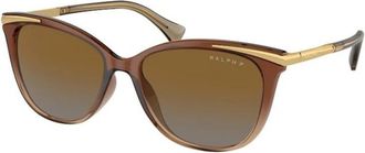Ralph Lauren Bruine Gepolariseerde Verloopzonnebril - Dames - Zonnebrillen - Bruin - 55 MM - Accessoires