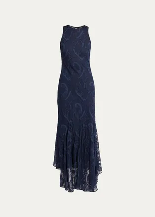 Etro Long Sleeveless Paisley Jacquard Dress