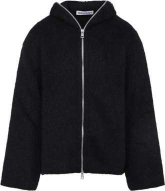 Our Legacy Hoodies & sweatvesten, Heren, Zwart, XL, Wol, Full Zip Hood