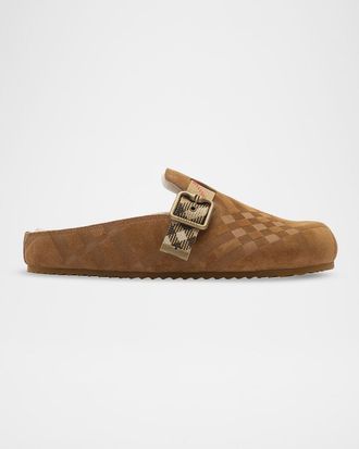 Burberry Urchin Shearling-Lined Suede Clogs