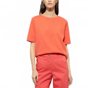Luisa Cerano Basic Short Sleeve T Shirt In Hibiscus