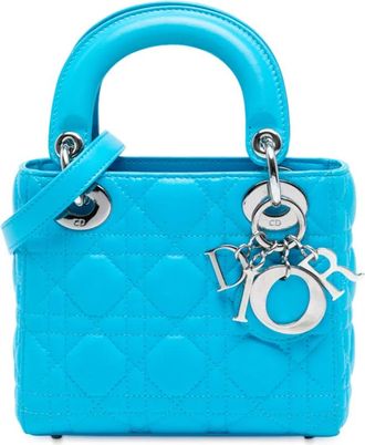 Dior 2014 Mini Lambskin Cannage Lady Dior satchel - Blauw