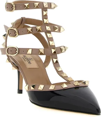 Valentino Garavani Womens Rockstud Heel Multicolor Lamb Leather