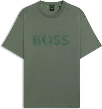 BOSS Structured-logo T-shirt in cotton jersey