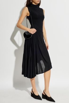 Alaia Dress With Decorative Draping, Womens, Navy Blue