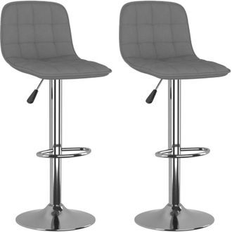vidaXL Taburetes De Cocina 2 Unidades Tela Gris Claro Vidaxl