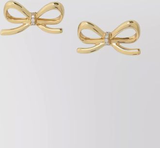 Self Portrait crystal bow design stud earrings