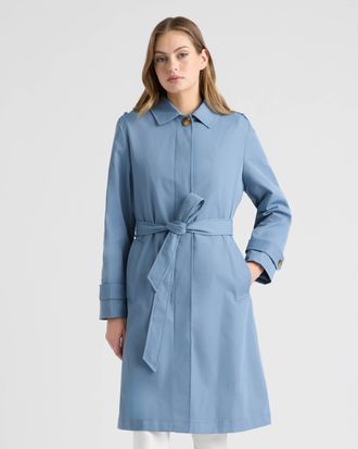 Ellen Tracy Womens Double Breasted Trench Coat