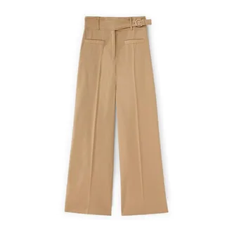 Motivi Broeken, Dames, Beige, XL, Katoen, Wide Broeken