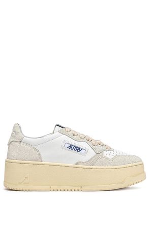 Autry Womens Platform Bimaterial Leather and Rhinestone Sneakers