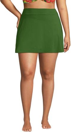 Lands End Plus Size Tummy Control Swim Skirt in Fusion Green at Nordstrom, Size 22W