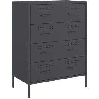 vidaXL Aparador De Acero Gris Antracita 68x39x89 Cm Vidaxl
