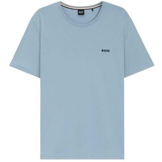 HUGO BOSS Heren T-shirt met ronde hals en korte mouwen in mix-and-match-stijl (Blauw)