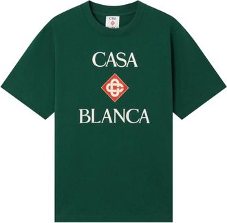 Casablanca Diamond Logo T-shirt met korte mouwen - Heren - T-shirts - Groen - M - Katoen - Tops