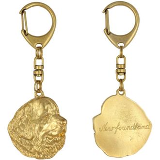 OEM Terranova, Terranova, Cascada - Llavero Dorado Con Un Perro En Una Caja De Regalo, Decoraci&oacute;n De Bolso, Accesorio De Lujo De La Marca Art-dog