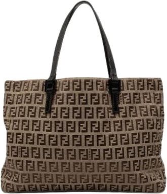 Fendi Pre-owned Vintage Tote Bag - Dames - Vintage Shopper - Bruin - ONE Size - Leer - Vintage