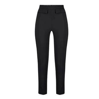 Elisabetta Franchi Double-layer Stretch Cr&ecirc;pe Broek - Dames - Vrijetijds broeken - Zwart - XL - Leer - Broeken