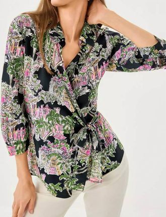 Lilly Pulitzer Casia Tunic In Onyx Pb Anniversary Toile