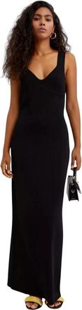 Nina Ricci Corset Midi Jurk - Dames - Avondkleed - Zwart - S - Katoen - Kleedjes