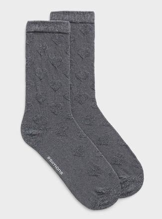 Simons Womens Embossed heart socks