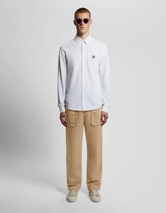 Lyle & Scott Lyle And Scott Mens Straight Leg Linen Blend Trousers - Tan - Size: 31/30