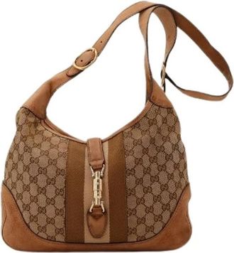 Gucci Pre-owned New Jackie - Dames - Vintage Schoudertas - Bruin - ONE Size - Leer - Vintage