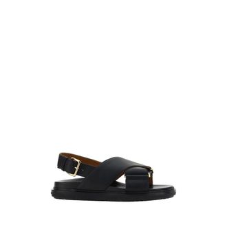 Marni Black Calf Leather Bos Taurus Womens Sandals