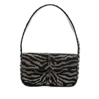 Staud Tommy Beaded-zebra Pattern Shoulder Bag