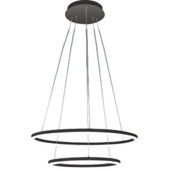 Fabas Luce Fabas Luce Lighting - giotto sospensione 2 luci nera D.60+D.40CM a led 3000K - 52W - 5320 lm dimmerabile