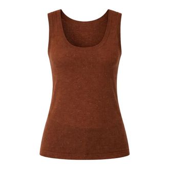 Max Mara Sleeveless Tops, female, Brown, Size: M Max Mara Studio T-shirts and Polos Brown