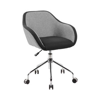 Dmora Silla De Oficina Mandurah, Sill&oacute;n De Oficina, Asiento De Oficina Ergon&oacute;mico, 56x58h77/84 Cm, Gris Y Negro - Dmora