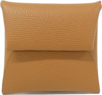 Herm&egrave;s Gold Epsom Leather Coin Purse/Coin Case (Pre-Owned)