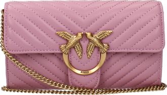 Pinko Pink Leather Clutch Womens Bag