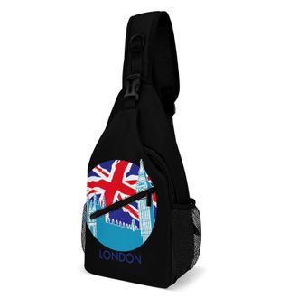Generic England Big Ben Flag Unisex Shoulder Bags Casual Crossbody Chest Bag Sling Backpack for Hiking Cycling Travel