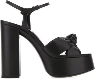 シューズ・サンダルその他 SAINT LAURENT Woman Heeled sandals Black 8302879QNAO 1000 Jerry Sandal 110mm | SAINT LAURENT | elysewalker