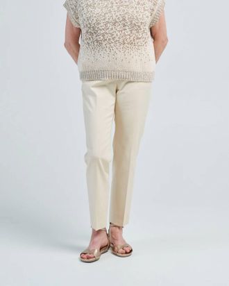 PESERICO Viscose Cotton Pants In Letter Paper