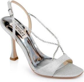 Badgley Mischka Neville Jeweled Strap Sandal in Silver at Nordstrom Rack, Size 5.5