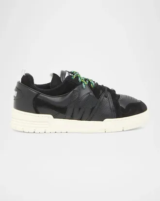 Moschino Leather & Velvet Low-Top Sneakers