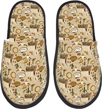 Generic Wild West Cowboy Unisex House Slippers Fuzzy Shoes Lightweight Slippers For Bedroom Outdoor Winter M