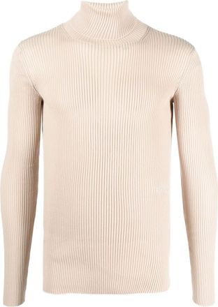 Off-white ribbed turtleneck jumper - men - Polyester - M - Neutrals
