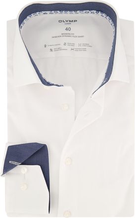 Olymp 24 seven overhemd Luxor wit katoen modern fit