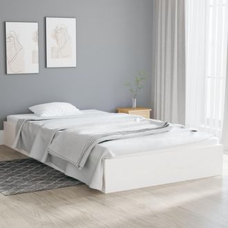 vidaXL Vidaxl - Estructura De Cama Sin Colch&oacute;n Madera Maciza Blanco 100x200 Cm