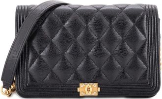 Chanel Boy Wallet on Chain Caviar gewatteerde crossbodytas - Zwart