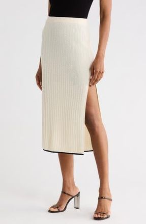 Frame Denim The Cable Cashmere & Silk Skirt in Ivory/Navy Multi at Nordstrom Rack, Size X-Large