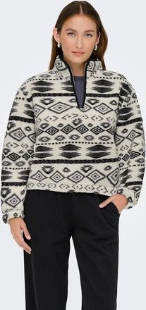 Only Bedrukte fleece met ritssluiting