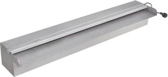 vidaXL Cascata per Laghetto Rettangolare con led in Acciaio Inox 60 cm - Vidaxl