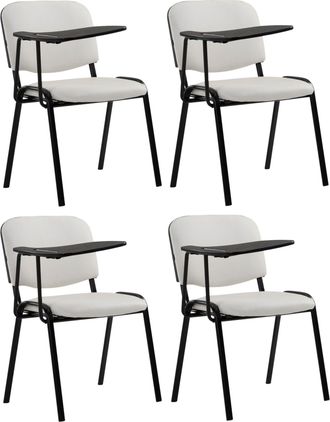 Clp Set De 4 Sillas Confidente Ken Con Mesa Extensible Para Escritura Blanco
