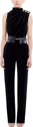 Saiid Kobeisy Pleated Top With Gold Buttoned Shoulder