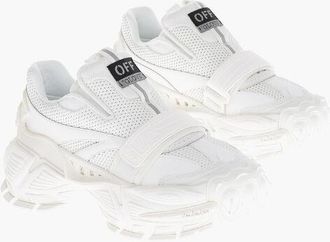 Off-white Perforated Fabric Low Sneakers in Solid Color size 42