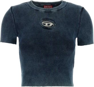 Diesel Blue Round Neck Logo T-shirt